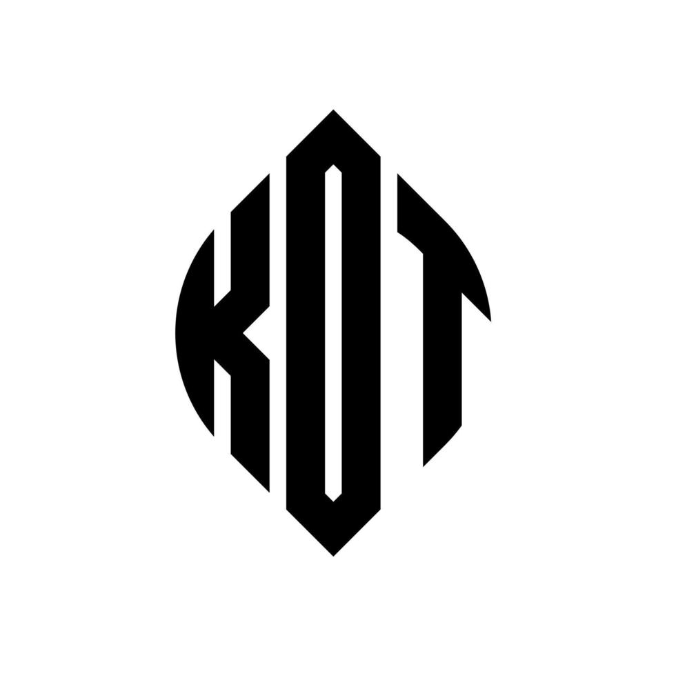 kot cirkel letter logo ontwerp met cirkel en ellipsvorm. kot ellipsletters met typografische stijl. de drie initialen vormen een cirkellogo. kot cirkel embleem abstracte monogram brief mark vector. vector