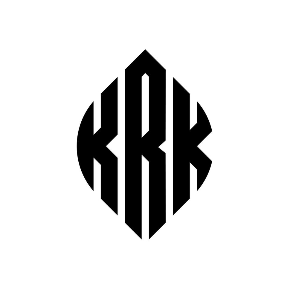 krk cirkel letter logo ontwerp met cirkel en ellipsvorm. krk ellipsletters met typografische stijl. de drie initialen vormen een cirkellogo. krk cirkel embleem abstracte monogram brief mark vector. vector