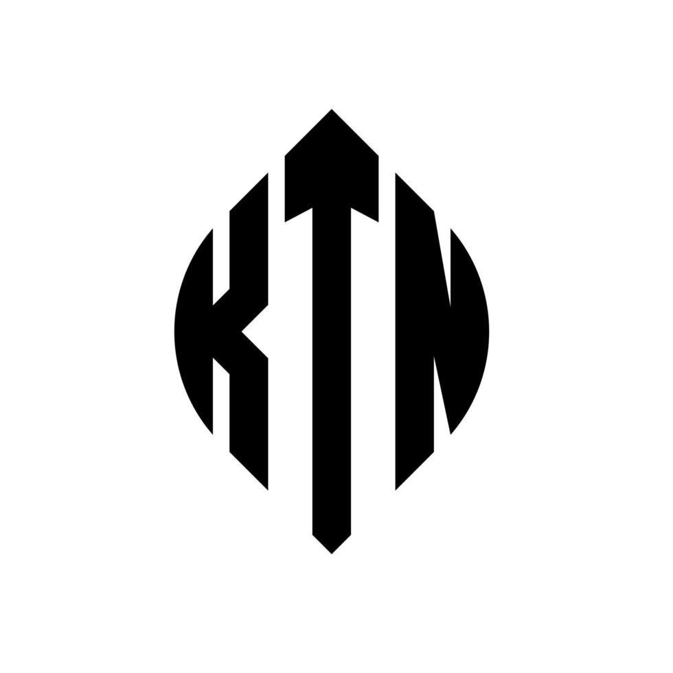 ktn cirkel letter logo-ontwerp met cirkel en ellipsvorm. ktn ellipsletters met typografische stijl. de drie initialen vormen een cirkellogo. ktn cirkel embleem abstracte monogram brief mark vector. vector