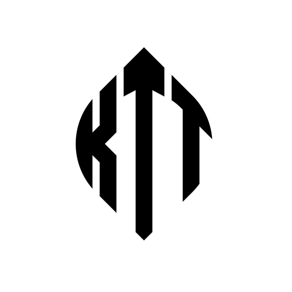 ktt cirkel letter logo-ontwerp met cirkel en ellipsvorm. ktt ellipsletters met typografische stijl. de drie initialen vormen een cirkellogo. ktt cirkel embleem abstracte monogram brief mark vector. vector