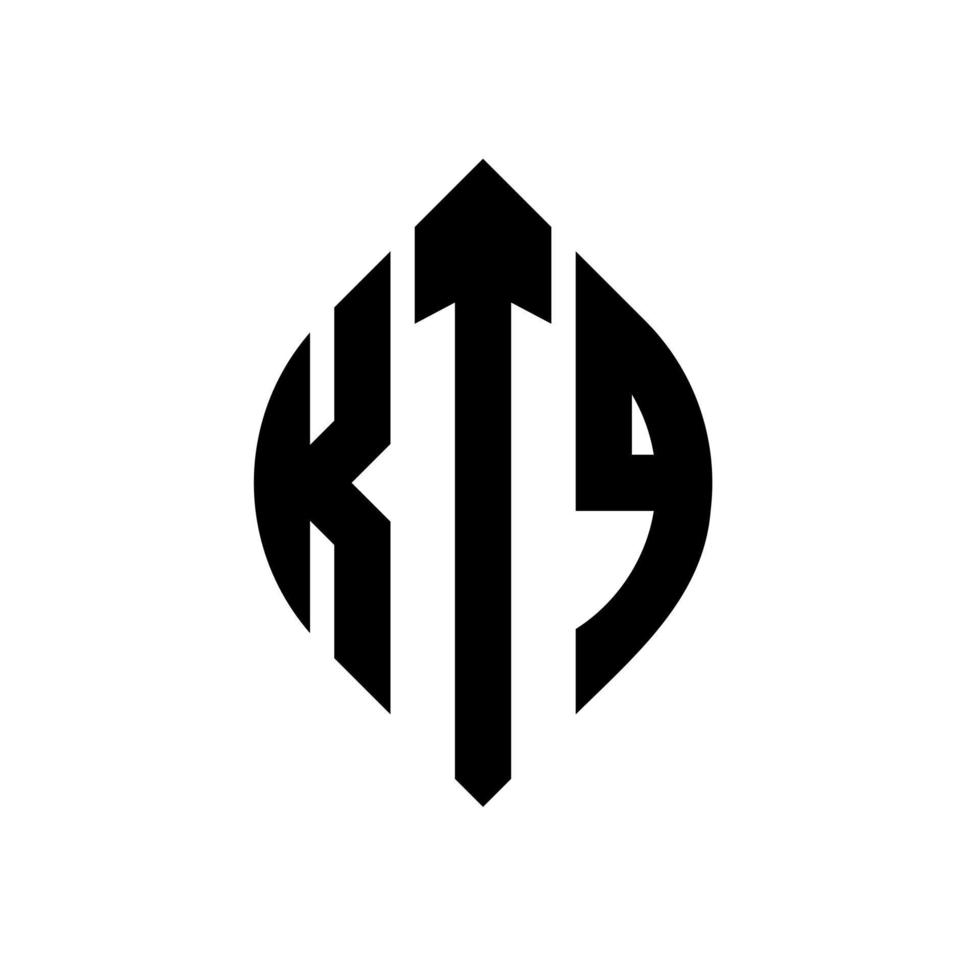 ktq cirkel letter logo-ontwerp met cirkel en ellipsvorm. ktq ellipsletters met typografische stijl. de drie initialen vormen een cirkellogo. ktq cirkel embleem abstracte monogram brief mark vector. vector