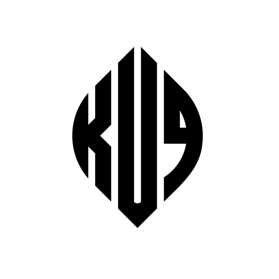 kuq cirkel letter logo ontwerp met cirkel en ellipsvorm. kuq ellipsletters met typografische stijl. de drie initialen vormen een cirkellogo. kuq cirkel embleem abstracte monogram brief mark vector. vector