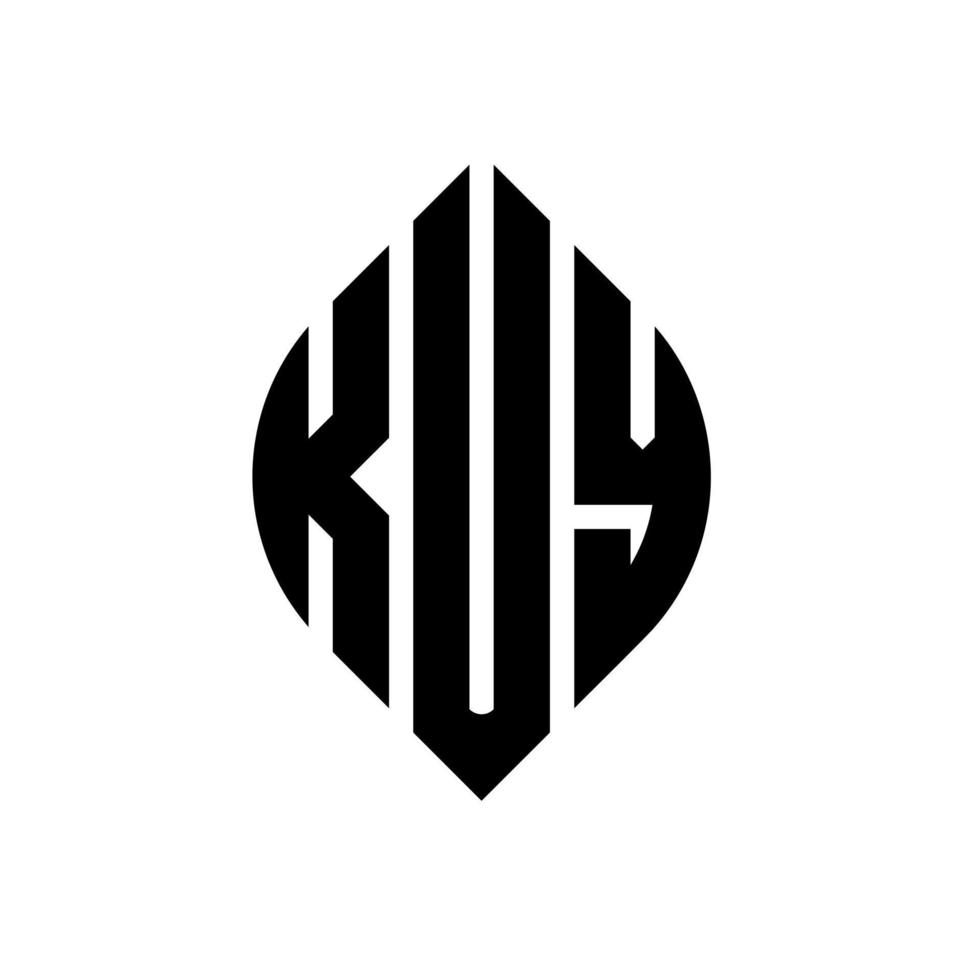 kuy cirkel letter logo ontwerp met cirkel en ellipsvorm. kuy-ellipsletters met typografische stijl. de drie initialen vormen een cirkellogo. kuy cirkel embleem abstracte monogram brief mark vector. vector