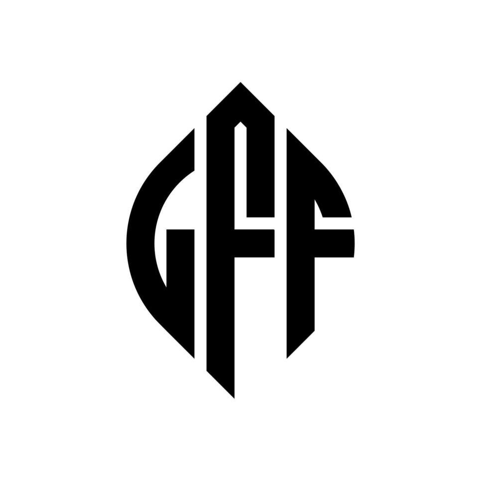 lff cirkel letter logo ontwerp met cirkel en ellipsvorm. lff ellipsletters met typografische stijl. de drie initialen vormen een cirkellogo. lff cirkel embleem abstracte monogram brief mark vector. vector