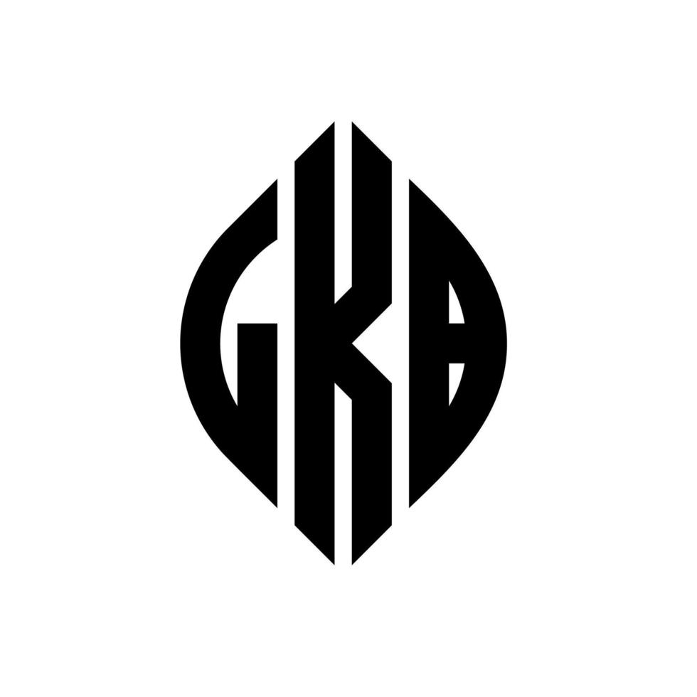 lkb cirkel letter logo ontwerp met cirkel en ellipsvorm. lkb ellipsletters met typografische stijl. de drie initialen vormen een cirkellogo. lkb cirkel embleem abstracte monogram brief mark vector. vector