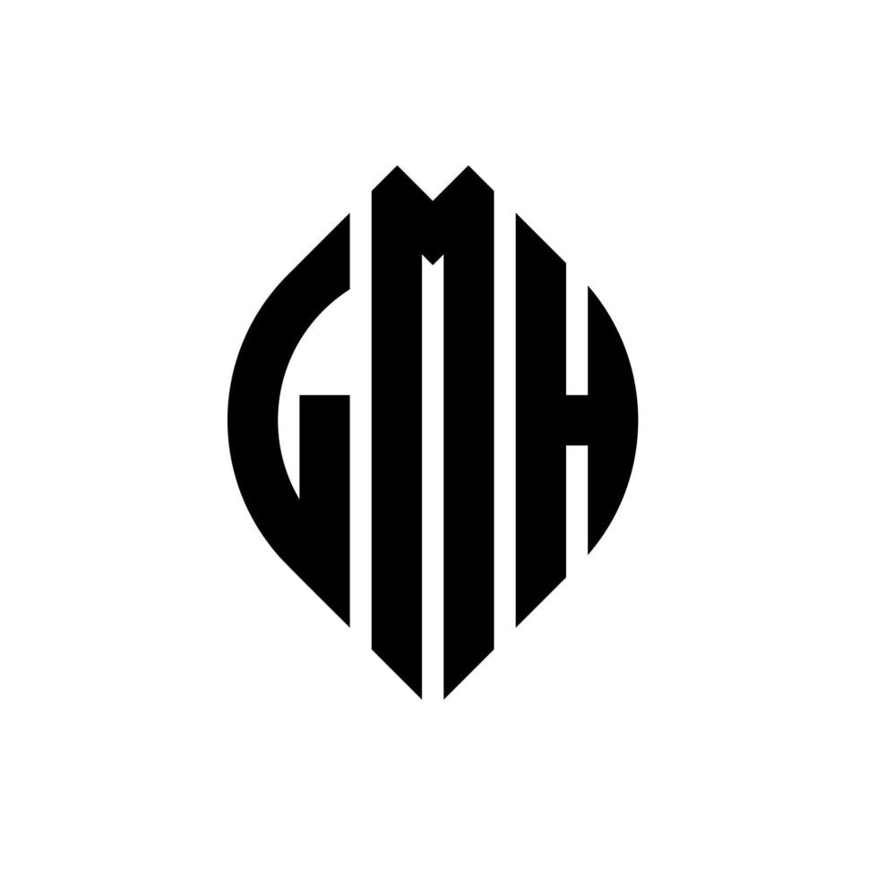 lmh cirkel letter logo ontwerp met cirkel en ellipsvorm. lmh ellipsletters met typografische stijl. de drie initialen vormen een cirkellogo. lmh cirkel embleem abstracte monogram brief mark vector. vector