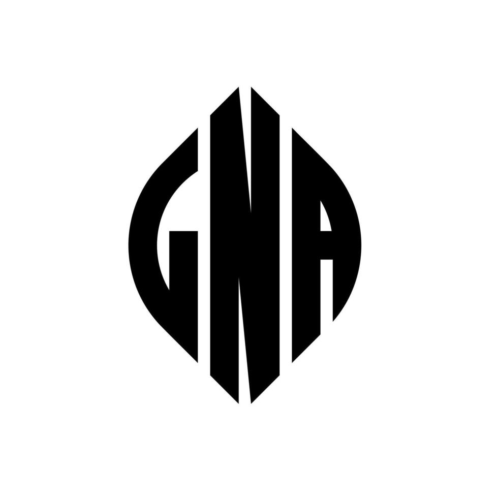 lna cirkel letter logo ontwerp met cirkel en ellipsvorm. lna ellipsletters met typografische stijl. de drie initialen vormen een cirkellogo. lna cirkel embleem abstracte monogram brief mark vector. vector