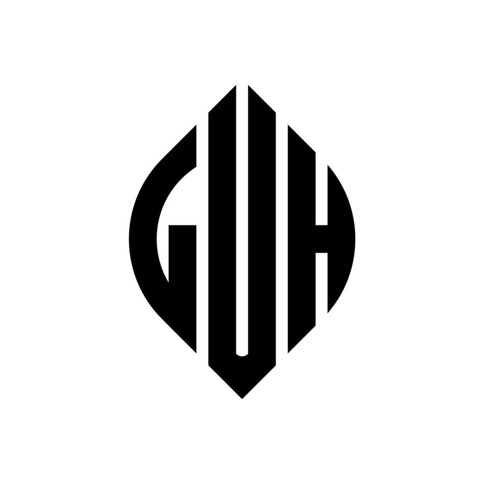 luh cirkel letter logo-ontwerp met cirkel en ellipsvorm. luh ellipsletters met typografische stijl. de drie initialen vormen een cirkellogo. luh cirkel embleem abstracte monogram brief mark vector. vector