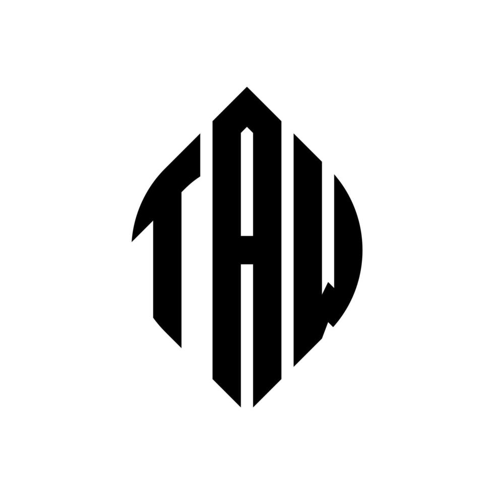 taw cirkel letter logo ontwerp met cirkel en ellipsvorm. taw ellips letters met typografische stijl. de drie initialen vormen een cirkellogo. taw cirkel embleem abstracte monogram brief mark vector. vector