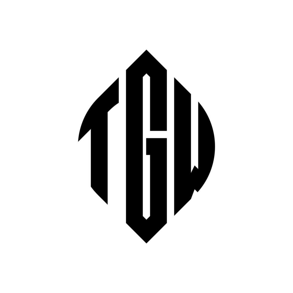 tgw cirkel letter logo ontwerp met cirkel en ellipsvorm. tgw ellipsletters met typografische stijl. de drie initialen vormen een cirkellogo. tgw cirkel embleem abstracte monogram brief mark vector. vector