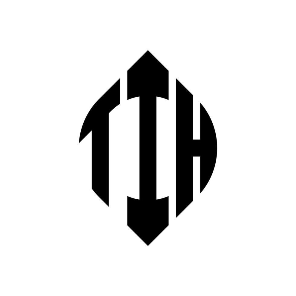 tih cirkel letter logo-ontwerp met cirkel en ellipsvorm. tih ellipsletters met typografische stijl. de drie initialen vormen een cirkellogo. tih cirkel embleem abstracte monogram brief mark vector. vector