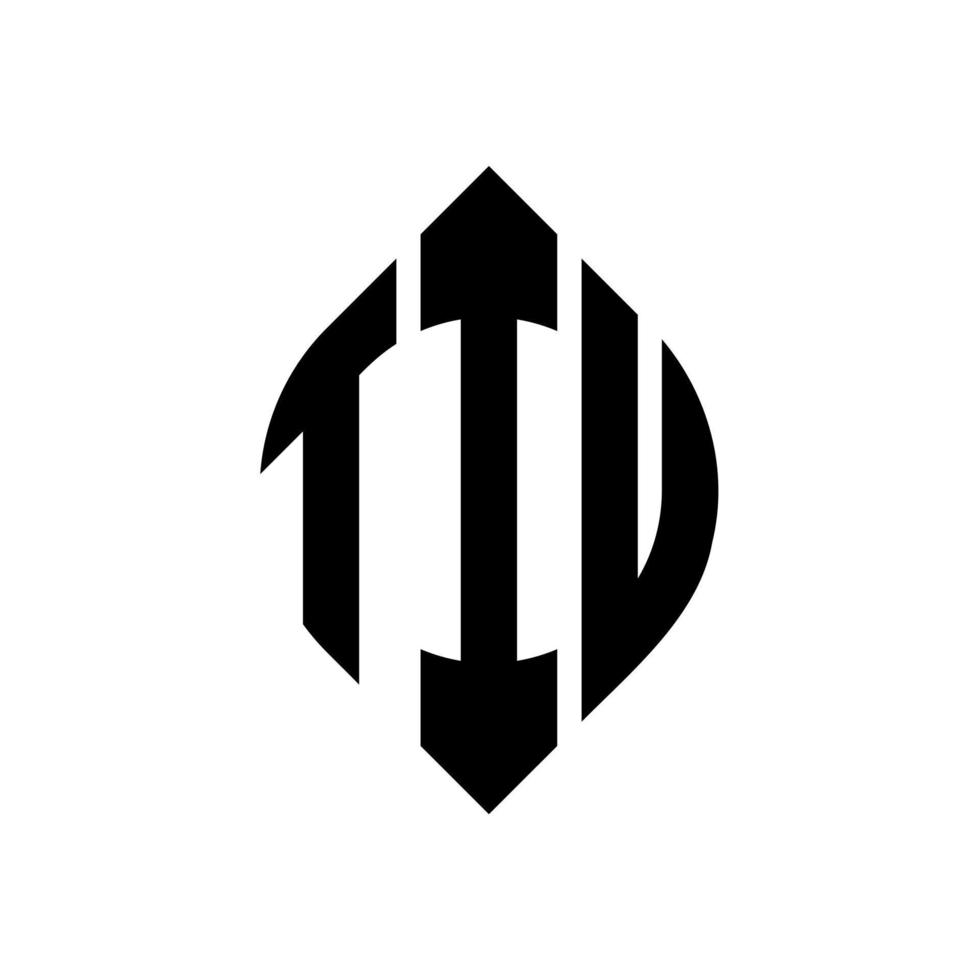 tiu cirkel letter logo ontwerp met cirkel en ellipsvorm. tiu ellipsletters met typografische stijl. de drie initialen vormen een cirkellogo. tiu cirkel embleem abstracte monogram brief mark vector. vector