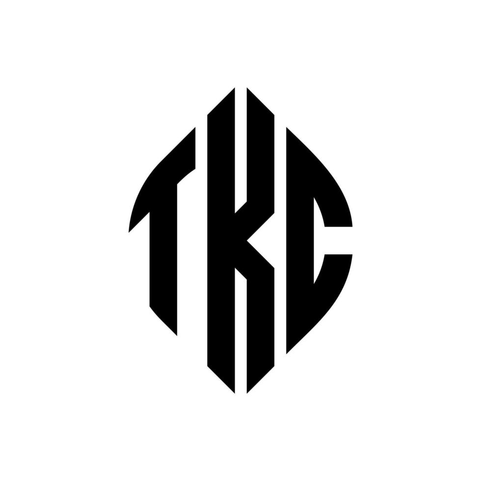 tkc cirkel letter logo ontwerp met cirkel en ellipsvorm. tkc ellipsletters met typografische stijl. de drie initialen vormen een cirkellogo. tkc cirkel embleem abstracte monogram brief mark vector. vector