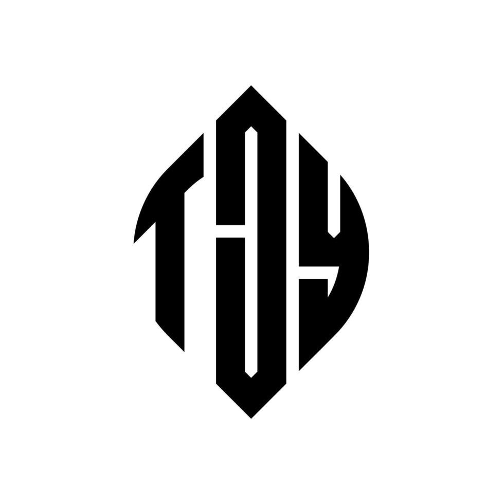 tjy cirkel letter logo ontwerp met cirkel en ellipsvorm. tjy ellipsletters met typografische stijl. de drie initialen vormen een cirkellogo. tjy cirkel embleem abstracte monogram brief mark vector. vector