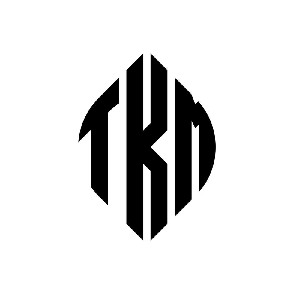 tkm cirkel letter logo ontwerp met cirkel en ellipsvorm. tkm ellipsletters met typografische stijl. de drie initialen vormen een cirkellogo. tkm cirkel embleem abstracte monogram brief mark vector. vector