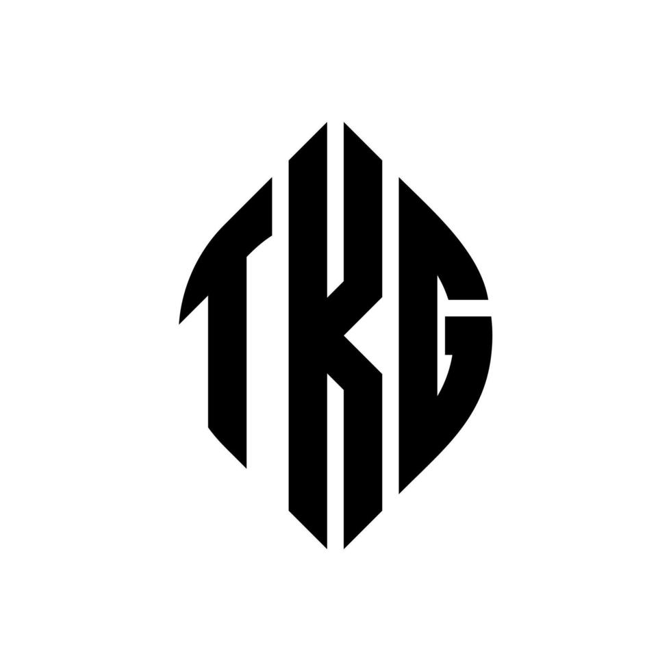 tkg cirkel letter logo ontwerp met cirkel en ellipsvorm. tkg ellipsletters met typografische stijl. de drie initialen vormen een cirkellogo. tkg cirkel embleem abstracte monogram brief mark vector. vector