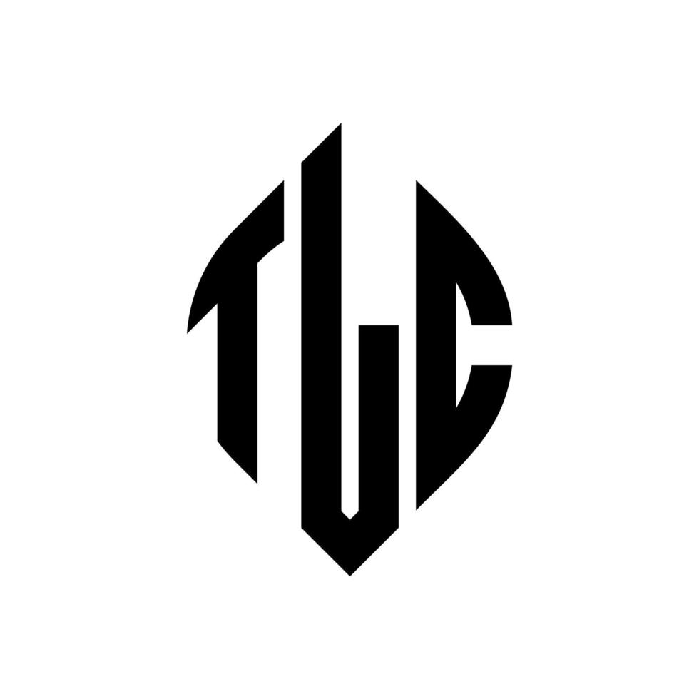 tlc cirkel letter logo-ontwerp met cirkel en ellipsvorm. tlc ellipsletters met typografische stijl. de drie initialen vormen een cirkellogo. tlc cirkel embleem abstracte monogram brief mark vector. vector