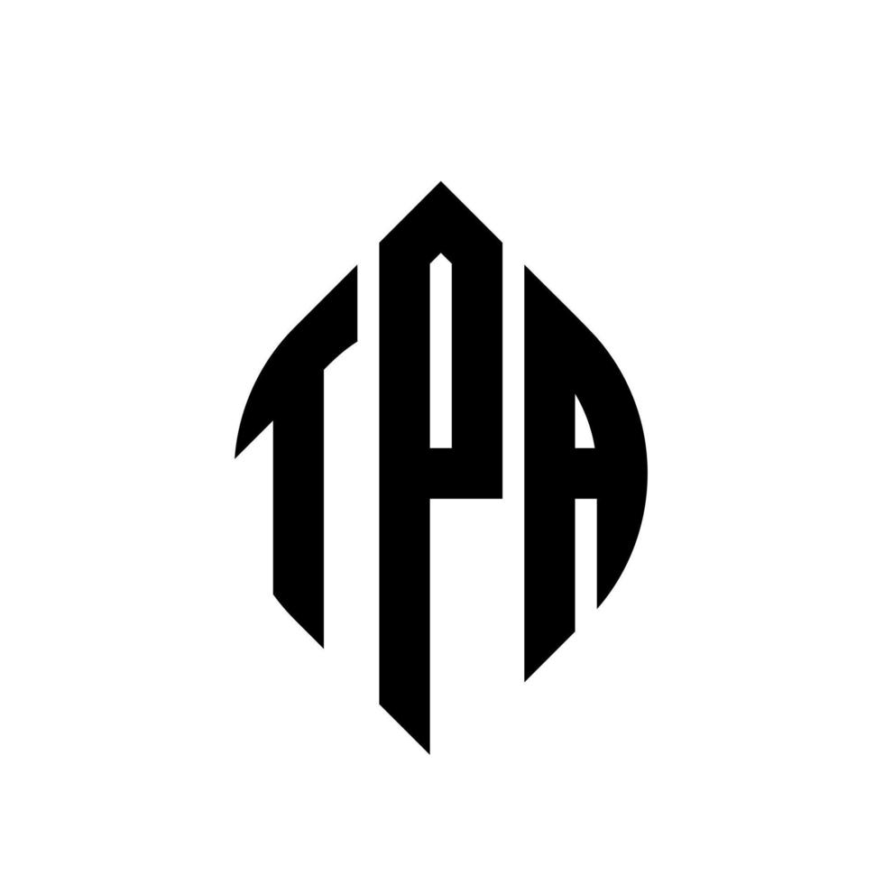 tpa cirkel letter logo ontwerp met cirkel en ellipsvorm. tpa ellipsletters met typografische stijl. de drie initialen vormen een cirkellogo. tpa cirkel embleem abstracte monogram brief mark vector. vector