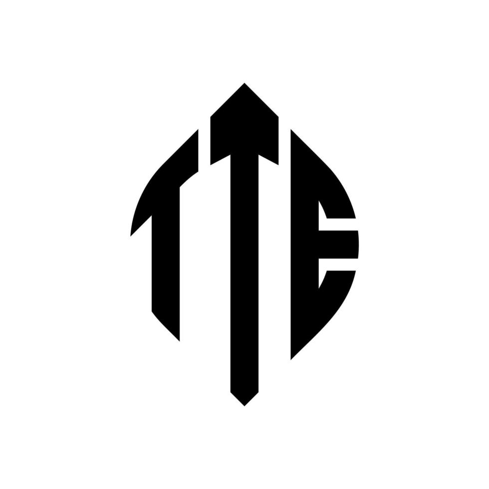 tte cirkel letter logo ontwerp met cirkel en ellipsvorm. tte ellipsletters met typografische stijl. de drie initialen vormen een cirkellogo. tte cirkel embleem abstracte monogram brief mark vector. vector