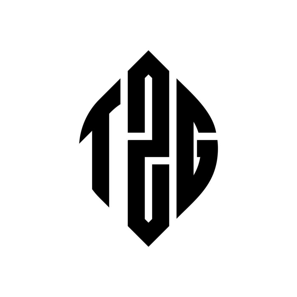 tzg cirkel letter logo ontwerp met cirkel en ellipsvorm. tzg ellipsletters met typografische stijl. de drie initialen vormen een cirkellogo. tzg cirkel embleem abstracte monogram brief mark vector. vector