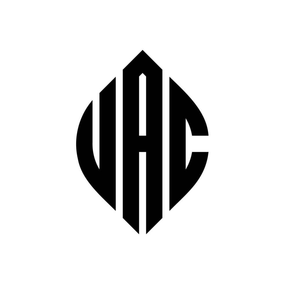 uac cirkel letter logo ontwerp met cirkel en ellipsvorm. uac ellipsletters met typografische stijl. de drie initialen vormen een cirkellogo. uac cirkel embleem abstracte monogram brief mark vector. vector