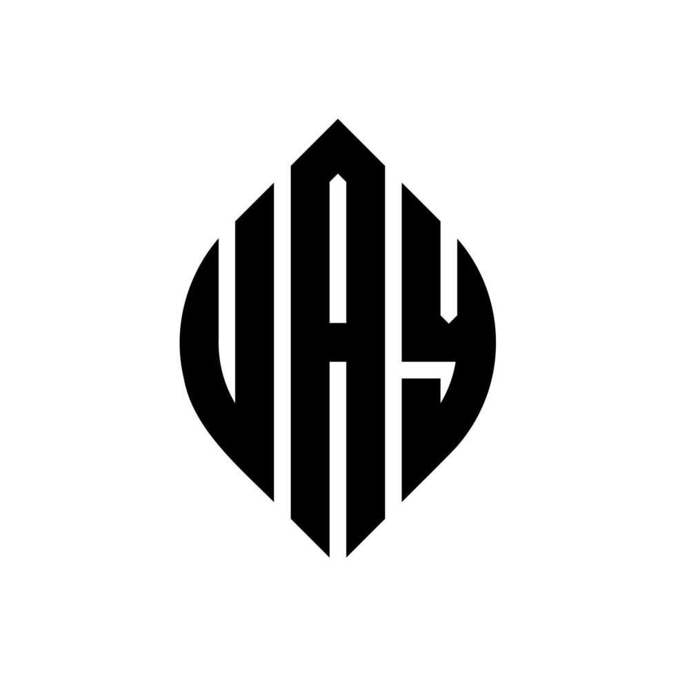 uay cirkel letter logo ontwerp met cirkel en ellipsvorm. uay ellipsletters met typografische stijl. de drie initialen vormen een cirkellogo. uay cirkel embleem abstracte monogram brief mark vector. vector