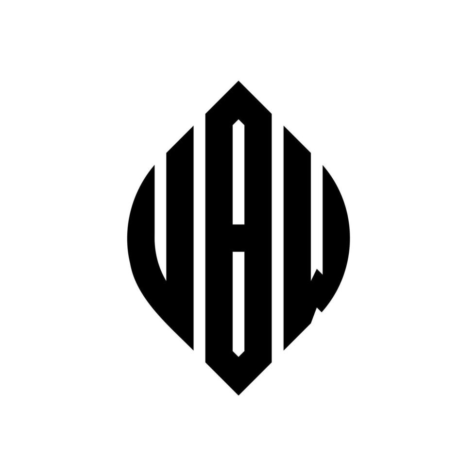 ubw cirkel letter logo-ontwerp met cirkel en ellipsvorm. ubw ellipsletters met typografische stijl. de drie initialen vormen een cirkellogo. ubw cirkel embleem abstracte monogram brief mark vector. vector