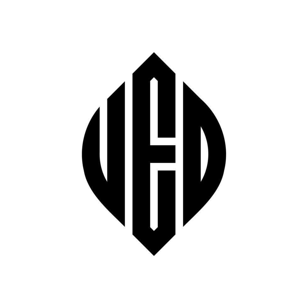 ueo cirkel letter logo-ontwerp met cirkel en ellipsvorm. ueo-ellipsletters met typografische stijl. de drie initialen vormen een cirkellogo. ueo cirkel embleem abstracte monogram brief mark vector. vector