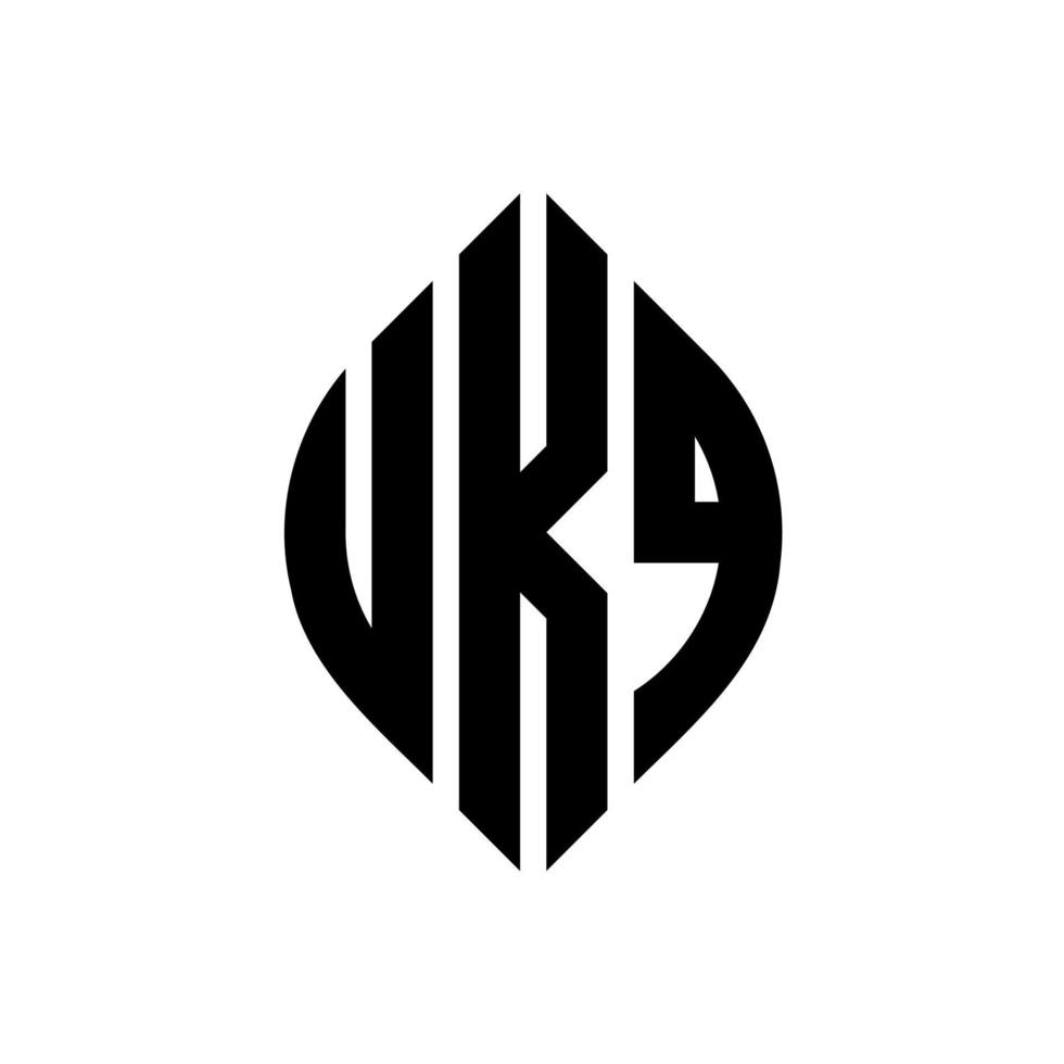 ukq cirkel letter logo ontwerp met cirkel en ellipsvorm. ukq ellipsletters met typografische stijl. de drie initialen vormen een cirkellogo. ukq cirkel embleem abstracte monogram brief mark vector. vector