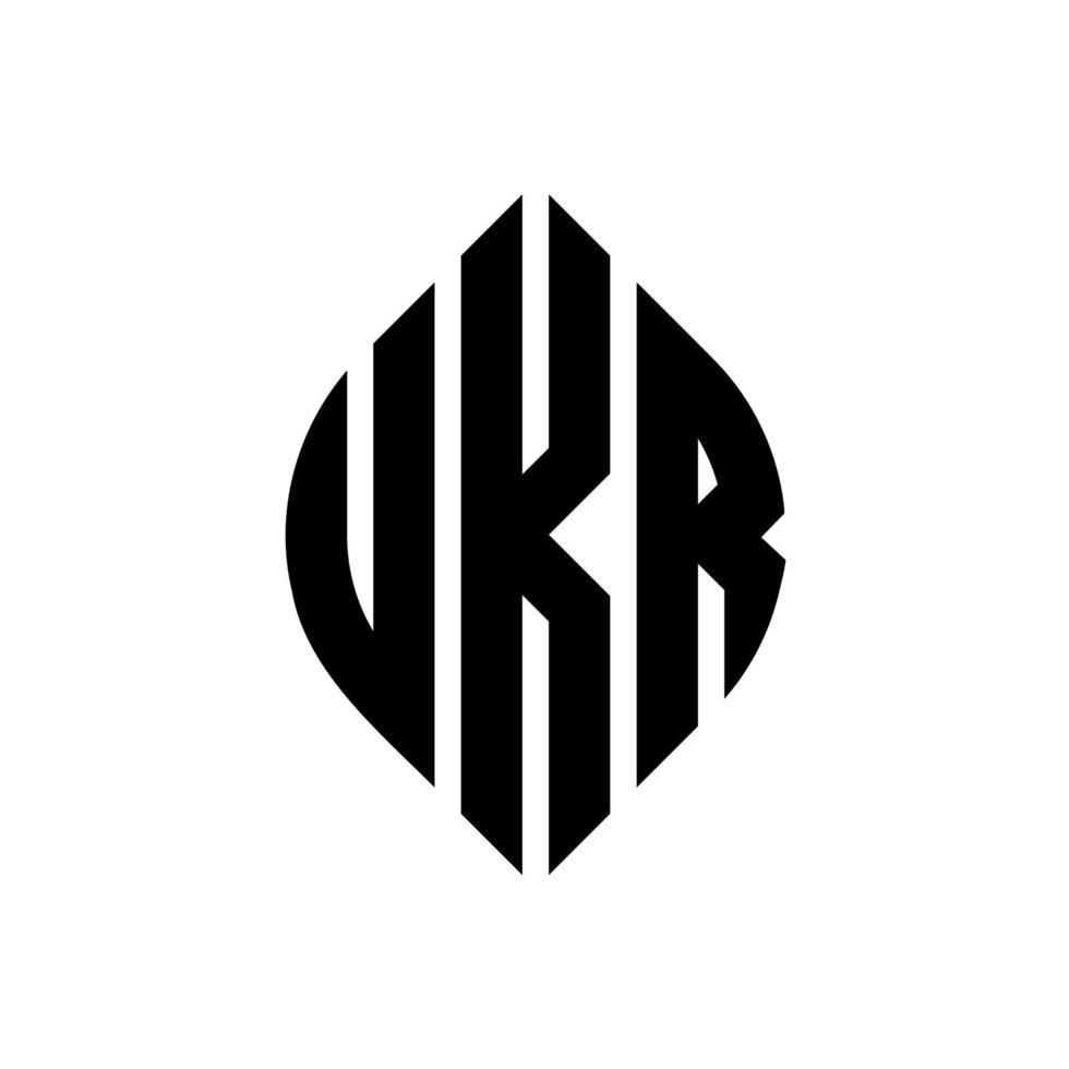 ukr cirkel letter logo ontwerp met cirkel en ellipsvorm. ukr ellipsletters met typografische stijl. de drie initialen vormen een cirkellogo. ukr cirkel embleem abstracte monogram brief mark vector. vector