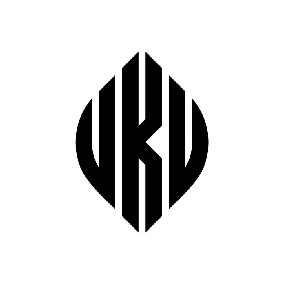 uku cirkel letter logo ontwerp met cirkel en ellipsvorm. uku-ellipsletters met typografische stijl. de drie initialen vormen een cirkellogo. uku cirkel embleem abstracte monogram brief mark vector. vector