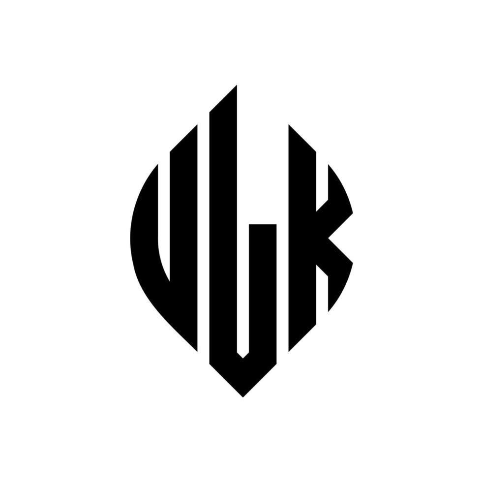 ulk cirkel letter logo ontwerp met cirkel en ellipsvorm. ulk-ellipsletters met typografische stijl. de drie initialen vormen een cirkellogo. ulk cirkel embleem abstracte monogram brief mark vector. vector