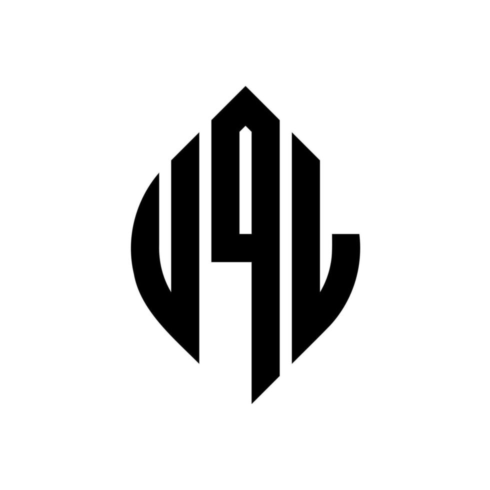 uql cirkel letter logo ontwerp met cirkel en ellipsvorm. uql ellipsletters met typografische stijl. de drie initialen vormen een cirkellogo. uql cirkel embleem abstracte monogram brief mark vector. vector