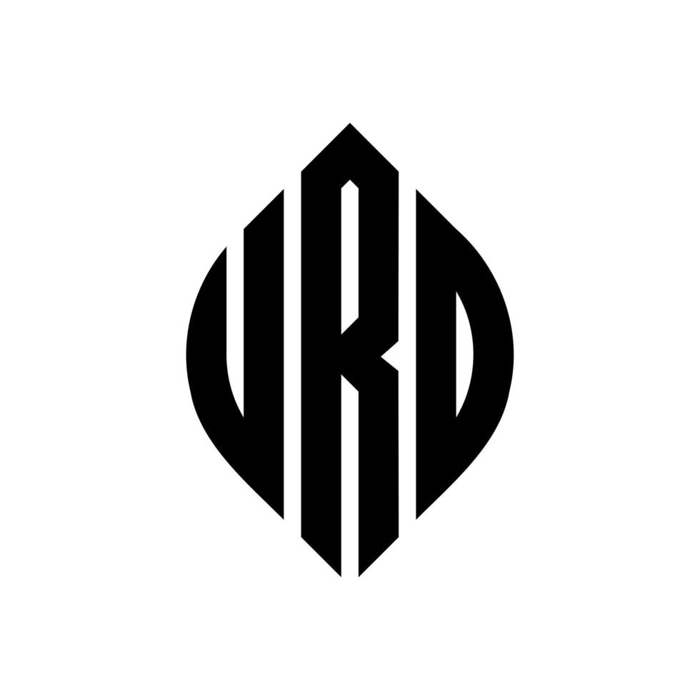 urd cirkel letter logo ontwerp met cirkel en ellipsvorm. urd ellipsletters met typografische stijl. de drie initialen vormen een cirkellogo. urd cirkel embleem abstracte monogram brief mark vector. vector