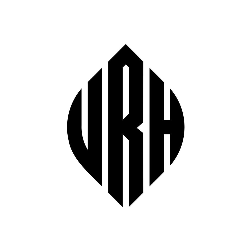 uh cirkel letter logo-ontwerp met cirkel en ellipsvorm. uh ellipsletters met typografische stijl. de drie initialen vormen een cirkellogo. urh cirkel embleem abstracte monogram brief mark vector. vector