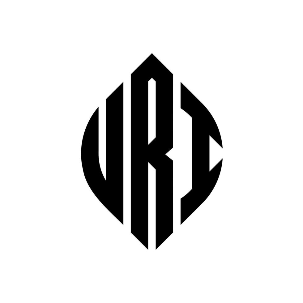 uri cirkel letter logo-ontwerp met cirkel en ellipsvorm. uri-ellipsletters met typografische stijl. de drie initialen vormen een cirkellogo. uri cirkel embleem abstracte monogram brief mark vector. vector