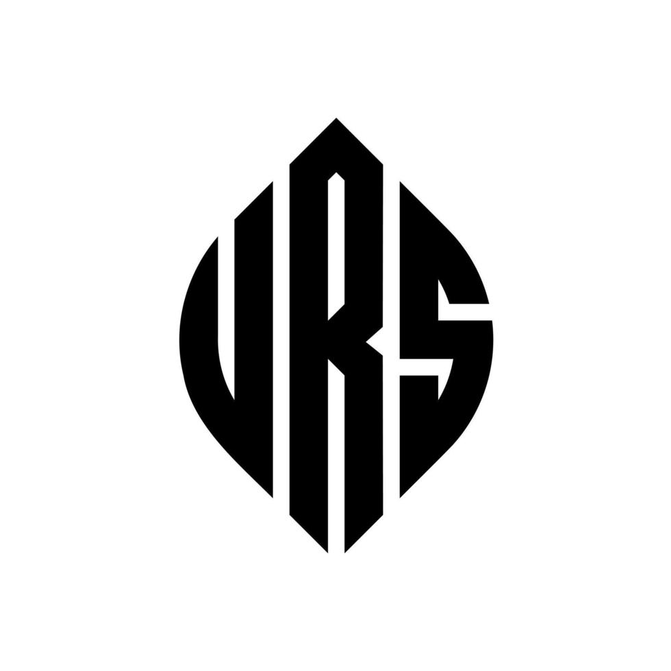 urs cirkel letter logo ontwerp met cirkel en ellipsvorm. urs ellipsletters met typografische stijl. de drie initialen vormen een cirkellogo. urs cirkel embleem abstracte monogram brief mark vector. vector