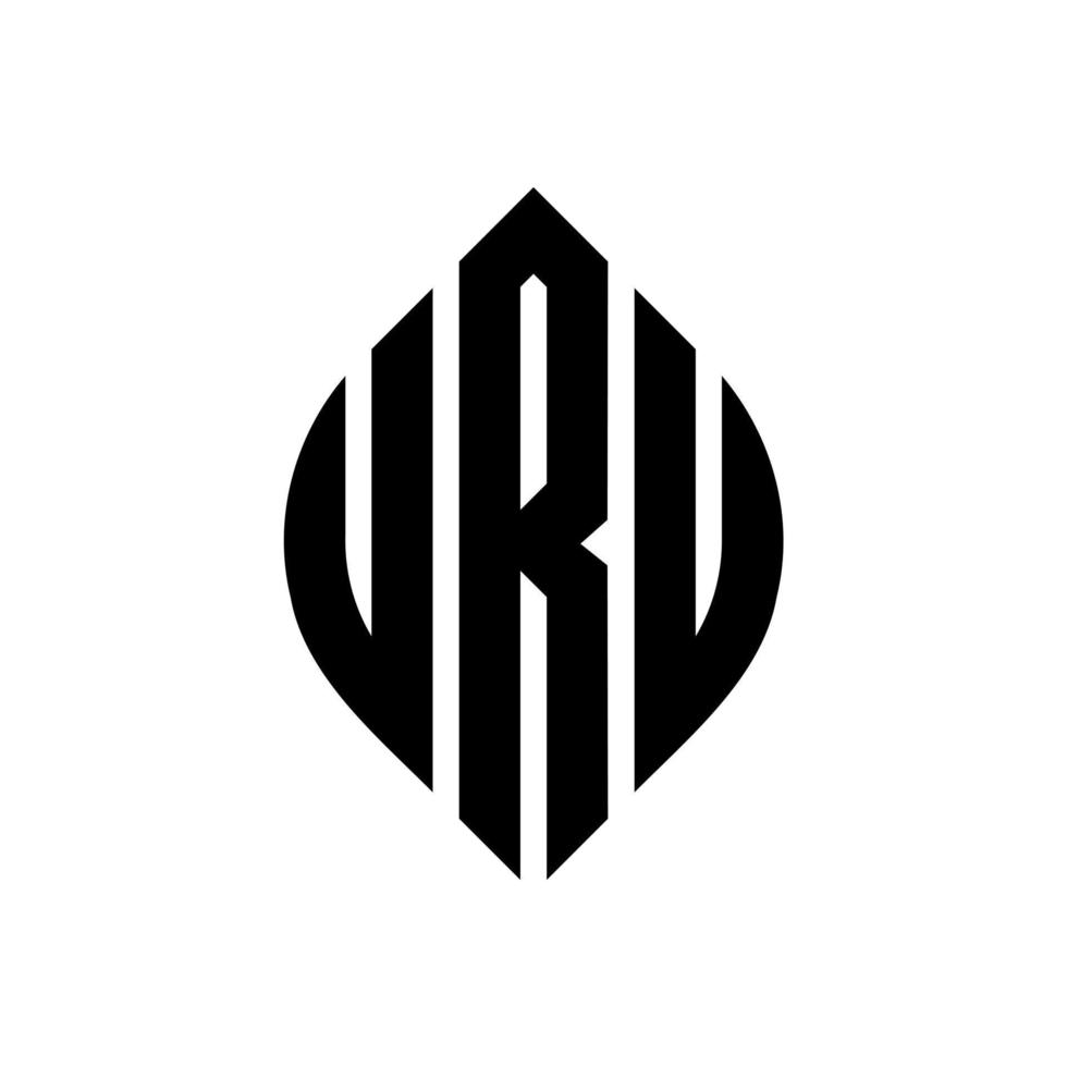 uru cirkel letter logo ontwerp met cirkel en ellipsvorm. uru-ellipsletters met typografische stijl. de drie initialen vormen een cirkellogo. uru cirkel embleem abstracte monogram brief mark vector. vector