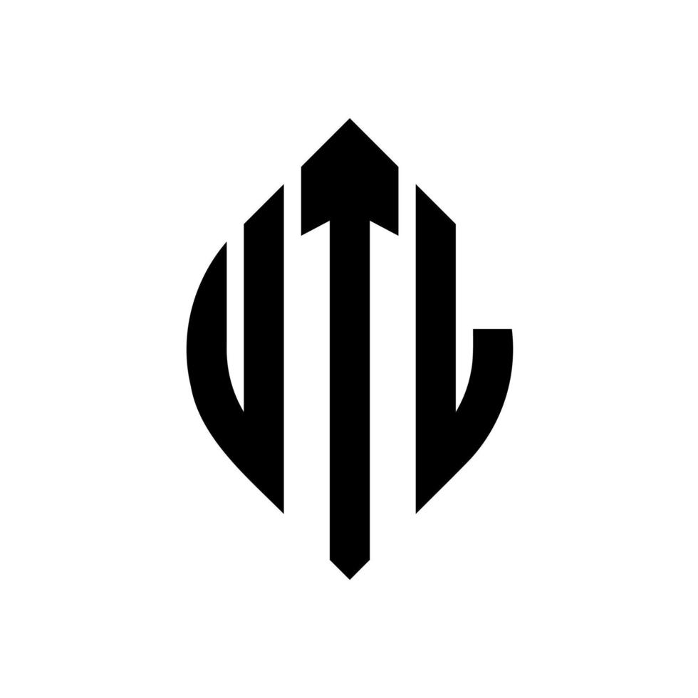 utl cirkel letter logo-ontwerp met cirkel en ellipsvorm. utl ellipsletters met typografische stijl. de drie initialen vormen een cirkellogo. utl cirkel embleem abstracte monogram brief mark vector. vector