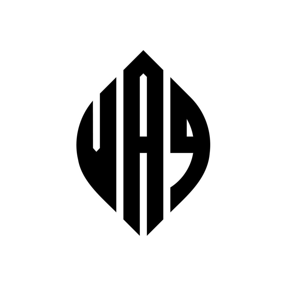 vaq cirkel letter logo ontwerp met cirkel en ellipsvorm. vaq ellipsletters met typografische stijl. de drie initialen vormen een cirkellogo. vaq cirkel embleem abstracte monogram brief mark vector. vector
