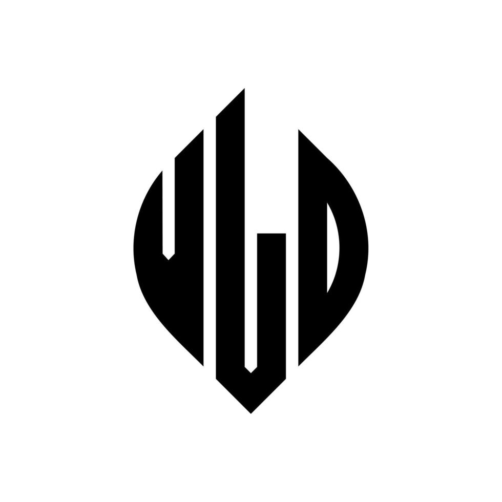 vld cirkel letter logo-ontwerp met cirkel en ellipsvorm. vld ellipsletters met typografische stijl. de drie initialen vormen een cirkellogo. vld cirkel embleem abstracte monogram brief mark vector. vector