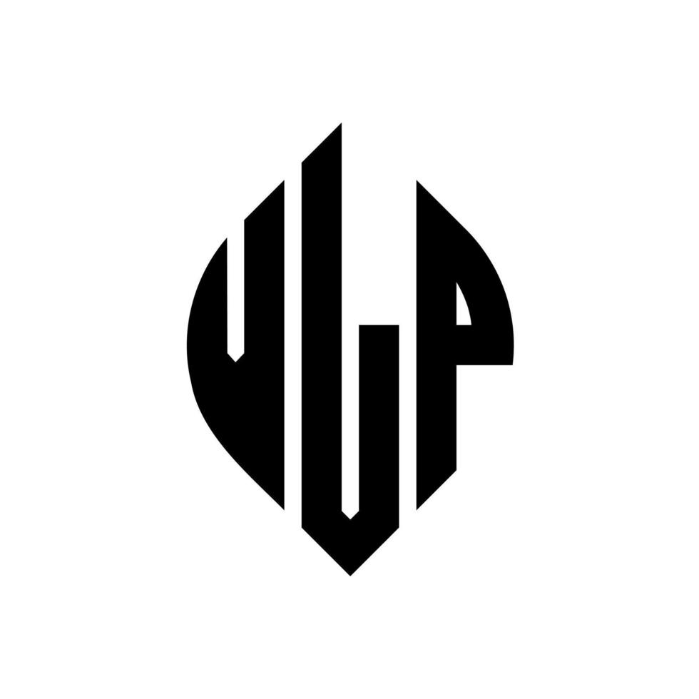 vlp cirkel letter logo-ontwerp met cirkel en ellipsvorm. vlp ellipsletters met typografische stijl. de drie initialen vormen een cirkellogo. vlp cirkel embleem abstracte monogram brief mark vector. vector