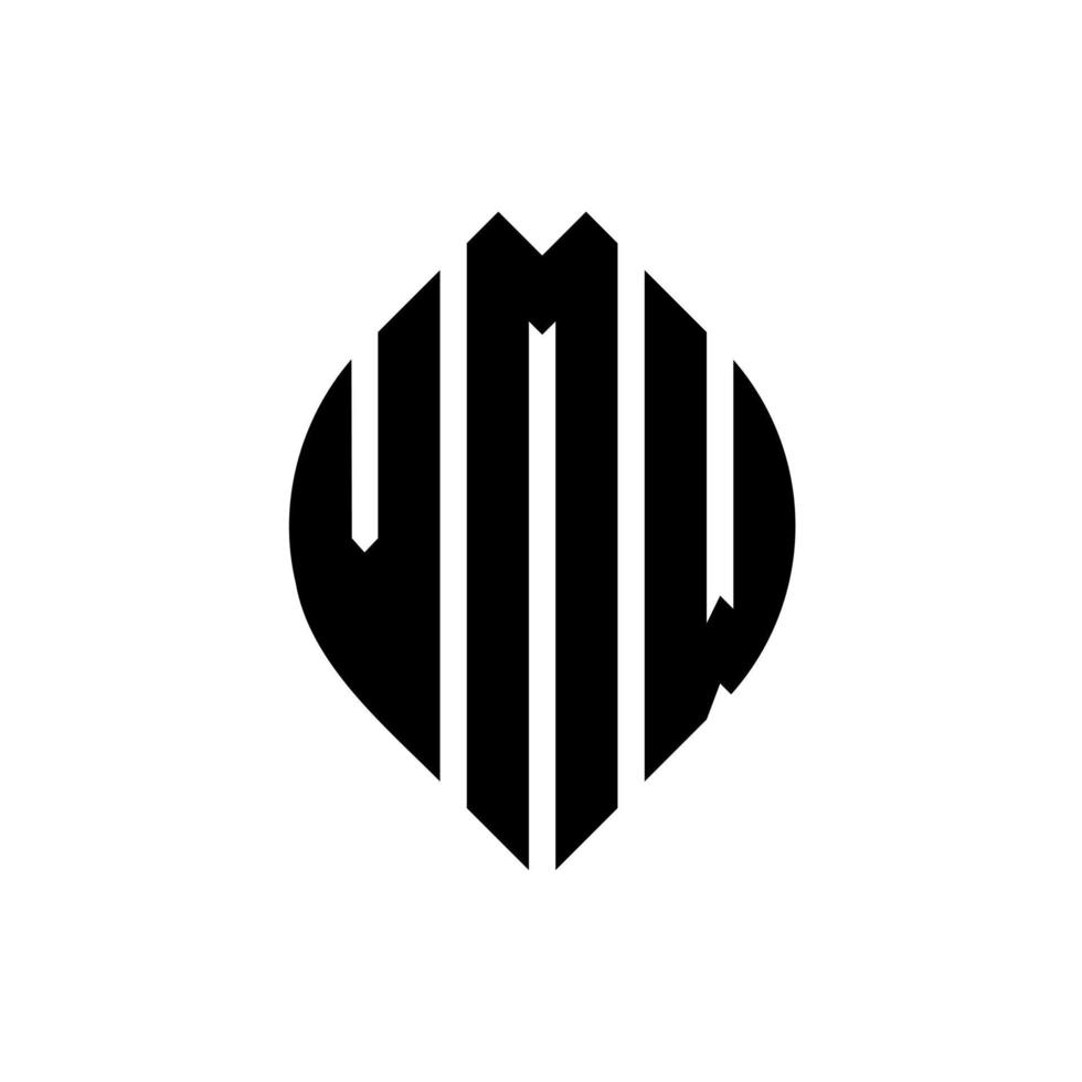 vmw cirkel letter logo ontwerp met cirkel en ellipsvorm. vmw ellipsletters met typografische stijl. de drie initialen vormen een cirkellogo. vmw cirkel embleem abstracte monogram brief mark vector. vector