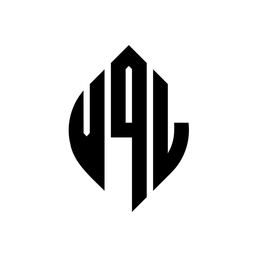 vql cirkel letter logo ontwerp met cirkel en ellipsvorm. vql ellipsletters met typografische stijl. de drie initialen vormen een cirkellogo. vql cirkel embleem abstracte monogram brief mark vector. vector