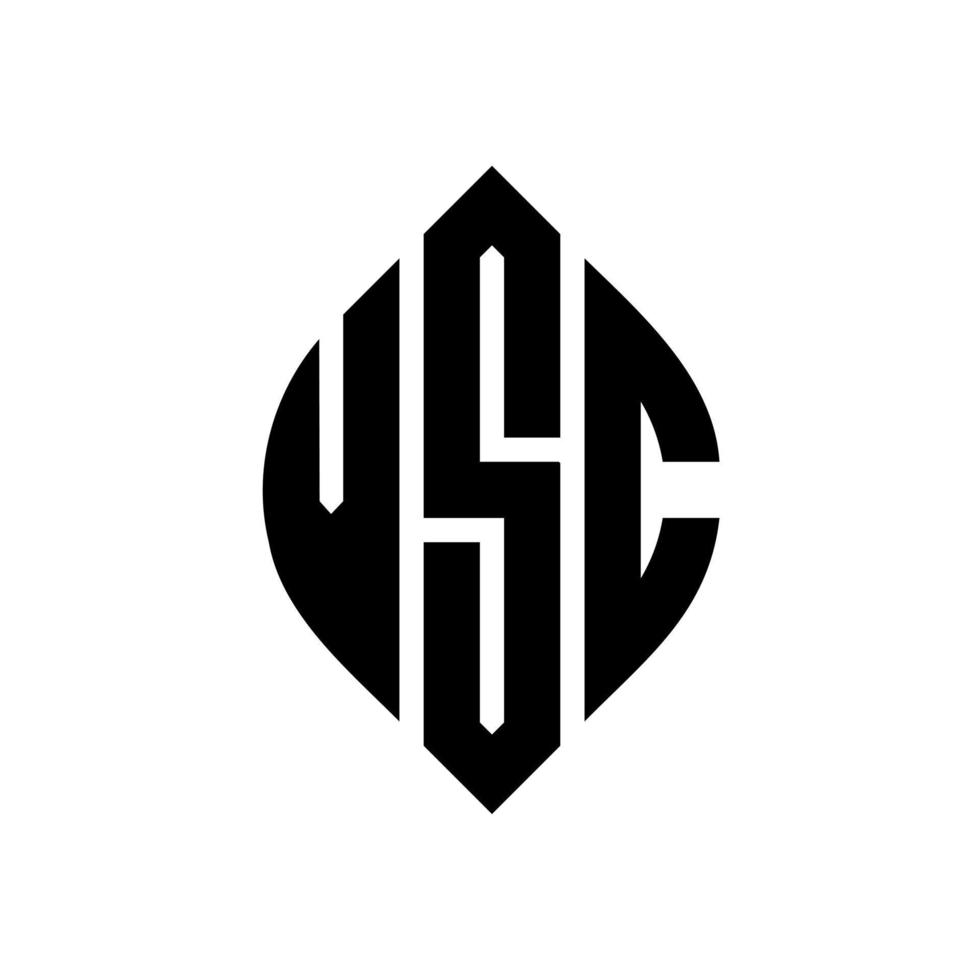 vsc cirkel letter logo ontwerp met cirkel en ellipsvorm. vsc ellipsletters met typografische stijl. de drie initialen vormen een cirkellogo. vsc cirkel embleem abstracte monogram brief mark vector. vector