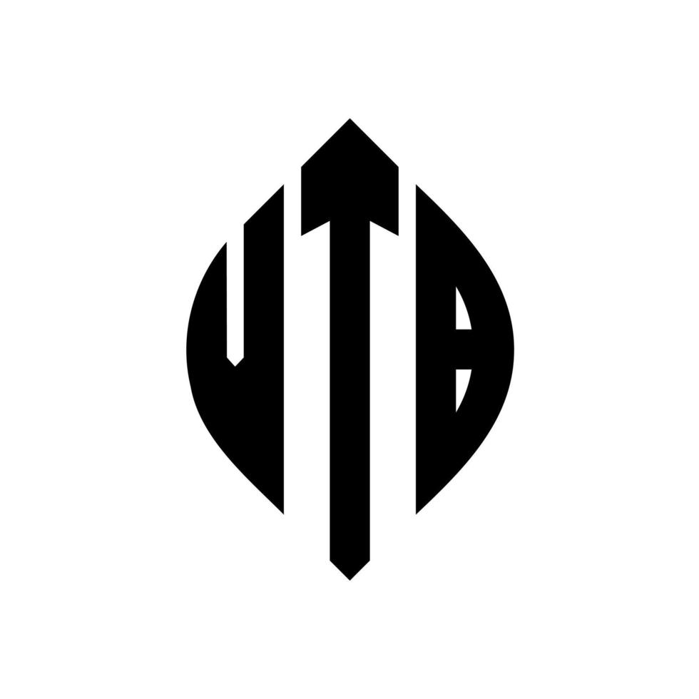 vtb cirkel letter logo ontwerp met cirkel en ellipsvorm. vtb ellipsletters met typografische stijl. de drie initialen vormen een cirkellogo. vtb cirkel embleem abstracte monogram brief mark vector. vector