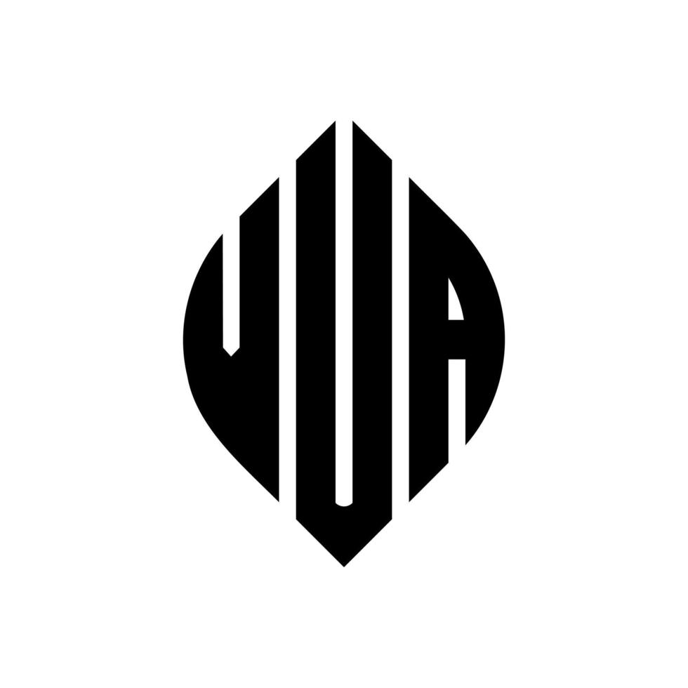 vua cirkel letter logo ontwerp met cirkel en ellipsvorm. vua ellipsletters met typografische stijl. de drie initialen vormen een cirkellogo. vua cirkel embleem abstracte monogram brief mark vector. vector