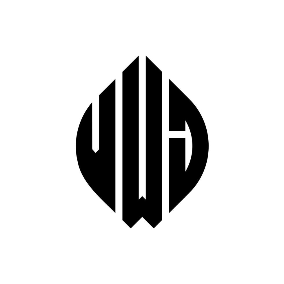 vwj cirkel letter logo ontwerp met cirkel en ellipsvorm. vwj ellipsletters met typografische stijl. de drie initialen vormen een cirkellogo. vwj cirkel embleem abstracte monogram brief mark vector. vector