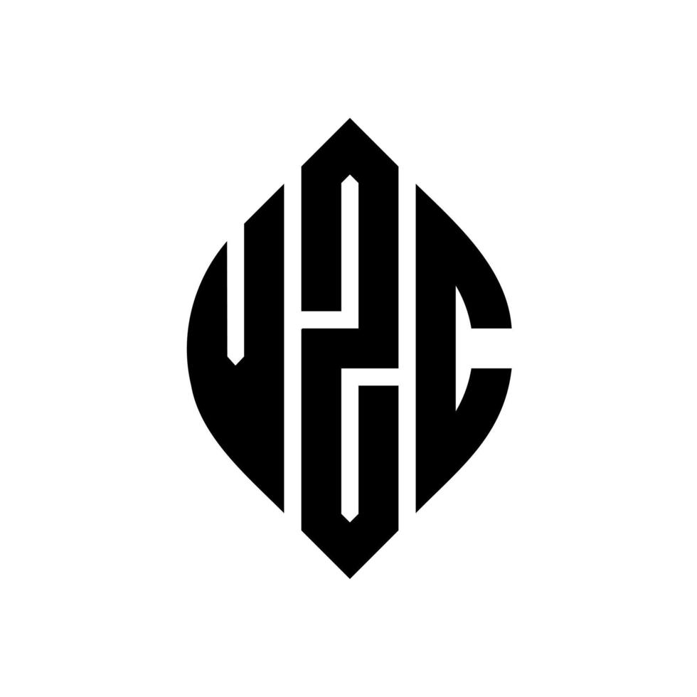 vzc cirkel letter logo ontwerp met cirkel en ellipsvorm. vzc ellipsletters met typografische stijl. de drie initialen vormen een cirkellogo. vzc cirkel embleem abstracte monogram brief mark vector. vector