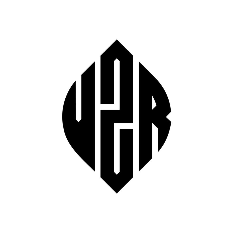 vzr cirkel letter logo ontwerp met cirkel en ellipsvorm. vzr ellipsletters met typografische stijl. de drie initialen vormen een cirkellogo. vzr cirkel embleem abstracte monogram brief mark vector. vector